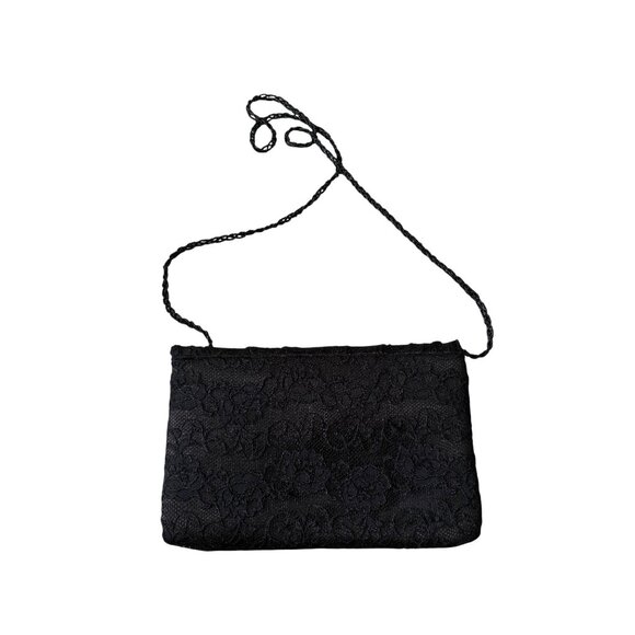 NINA Black Lace Cocktail Shoulder Bag Clutch - Picture 5 of 9